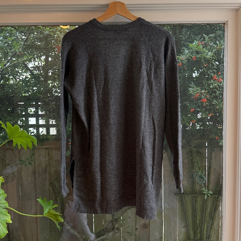 Gray V-Neck Sweater - Picture 2 of 6